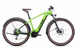 VTT Électrique Semi-Rigide Cube Reaction Hybrid Performance 500 Allroad Shimano Alivio 9V 500 Wh 29'' Vert Shiny Apple 2022 Argent