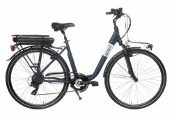 Vélo De Ville Électrique Mixte Bicyklet Claude Shimano Tourney 7V 500 Wh 700 Mm Bleu Nuit Mat Marron -Vélo Soldes unnamed file 432