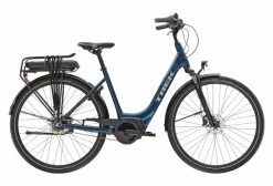 Vélo De Ville Électrique Trek District+ 1 Lowstep 300wh Shimano Nexus 7V Dark Aquatic 2021 Gris / Or