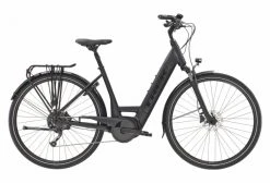 Vélo De Ville Électrique Trek Verve+ 3 Lowstep 400wh Shimano Altus 9V Matte Trek Black 2021 Bleu / Argent