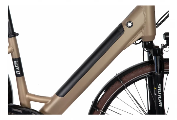 Vélo De Ville Électrique Bicyklet Carmen Shimano Tourney/Altus 7V 504 Wh 700 Mm Marron Tan 7 Vélo De Ville Électrique Bicyklet Carmen Shimano Tourney/Altus 7V 504 Wh 700 Mm Marron Tan – Image 5
