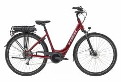 Vélo De Ville Électrique Trek VERVE+ 1 LOWSTEP Shimano Altus 8V 300wh Rouge 2020